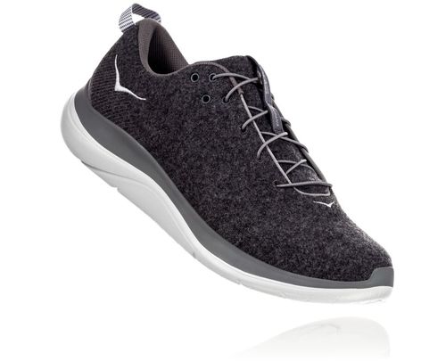 Hoka One One Herre Hupana Flow Wool Road Løpesko Dark Shadow/Charcoal Grå Norge-17OVZ